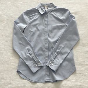 H&M button up shirt - blue / white pinstripes - size 0